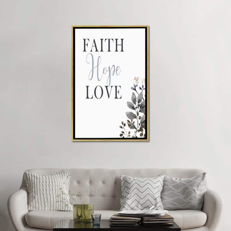 iCanvas "Faith Hope Love" by Kimberly Allen Framed