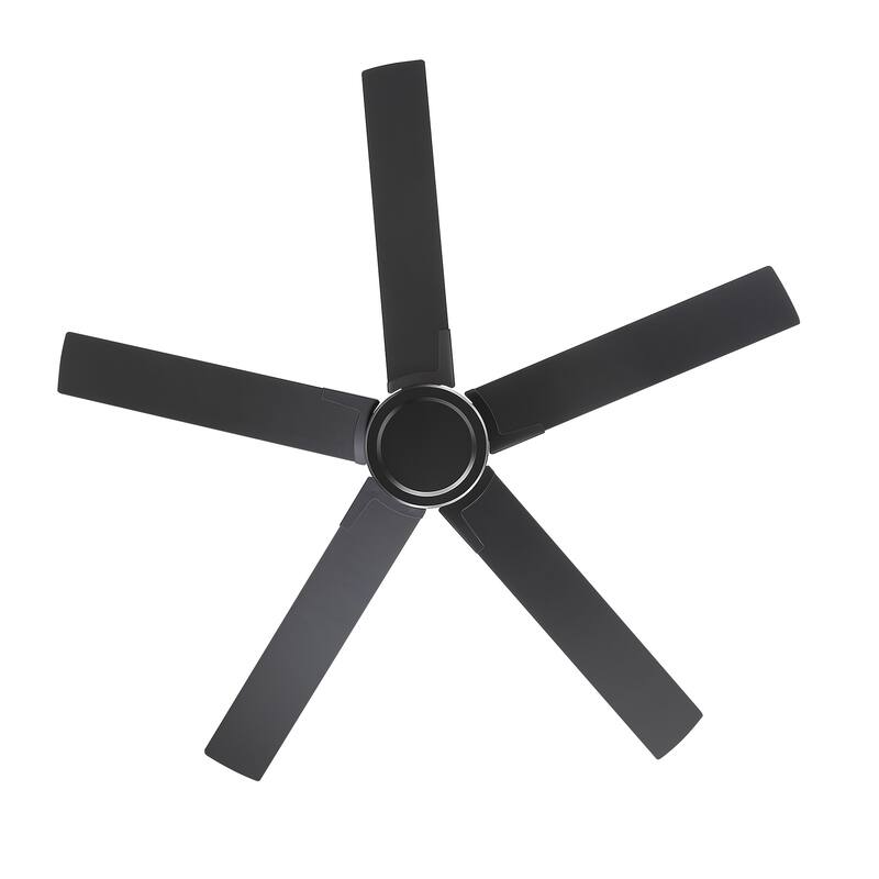 56-Inch Matte Black Ceiling Fan with Remote Control,DC Motor, 6-Speed Reversible Indoor Ceiling Fan with Dual-Finish Blades