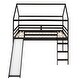 preview thumbnail 6 of 16, Stylish Full Loft Bed with Slide and Ladder, Solid Pine Wood Frame, Modern Design