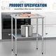 preview thumbnail 2 of 7, Stainless Steel Table 24 x 30 Inches Metal Work Table Adjustable Undershelves
