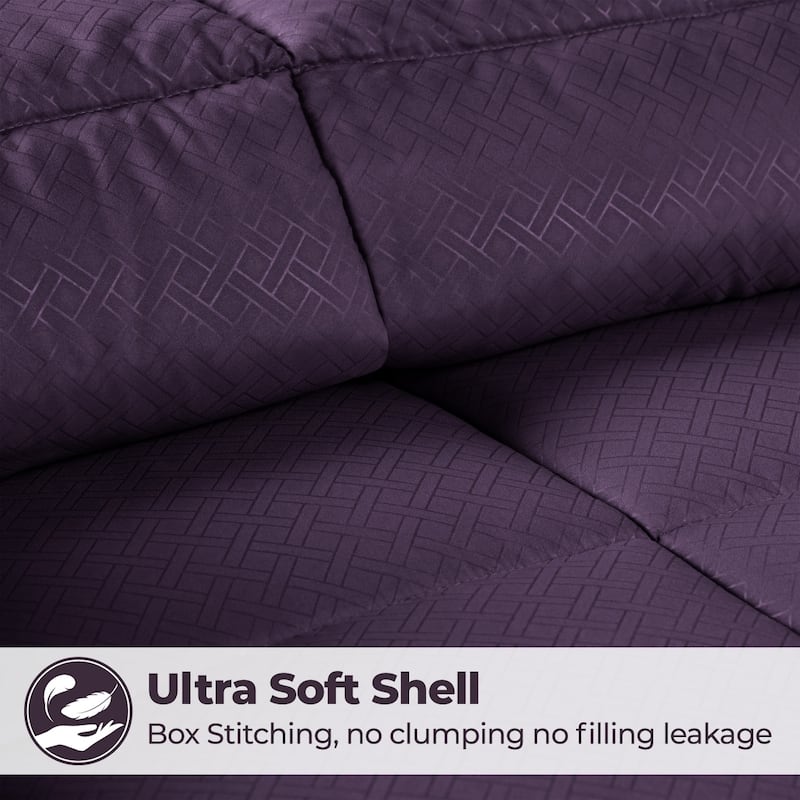 Superior Monochrome Basketweave Microfiber Down Alternative Comforter