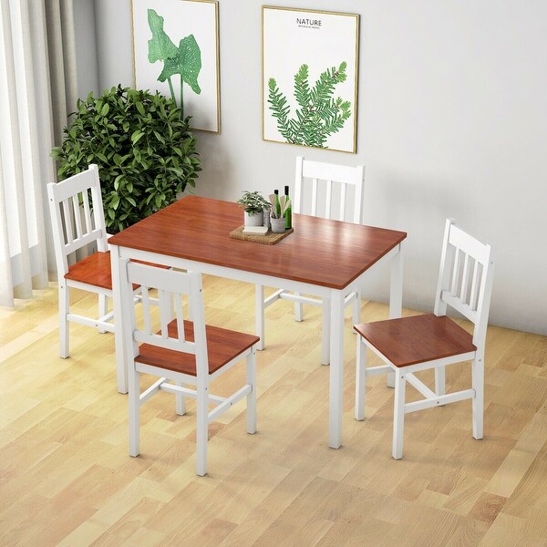 Home Garden Store Iseasy Solid Wooden Dining Table 2 Chairs