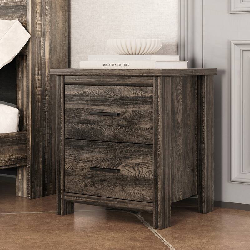 Wooden Bed Frame with Storage Headboard and Charging Station Bedroom Sets