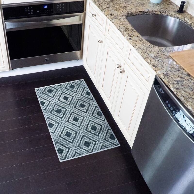 SussexHome Non-Skid Ultra-Thin Area Rugs for Laundry Room, Entryway, Bathroom and Kitchen - Washable Multipurpose Floor Mat