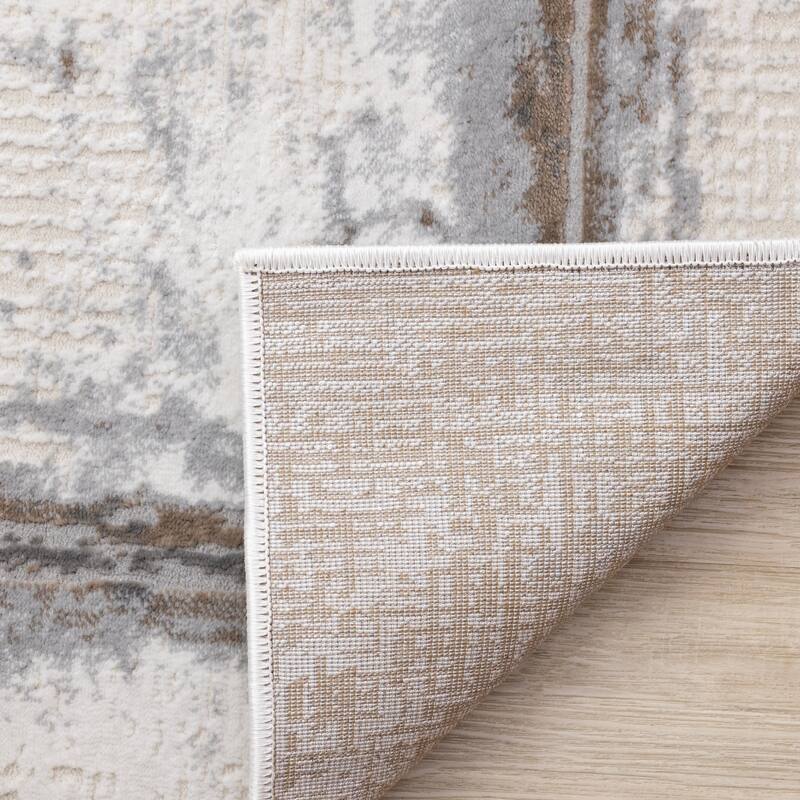 London Collection - Grey Cream Beige Border Indoor Area Rug