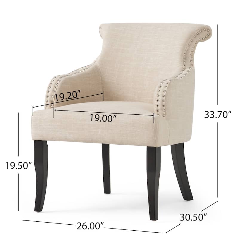 26" Arm Chair with Nailheads