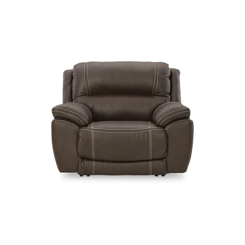 Signature Design by Ashley Dunleith Brown Leather Power Zero Wall Recliner