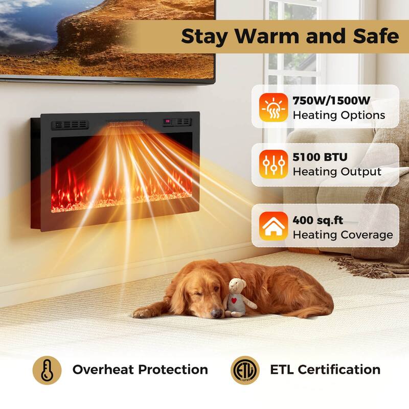 Costway 42" Smart WiFi Electric Fireplace Work with Alexa & Google - See Details