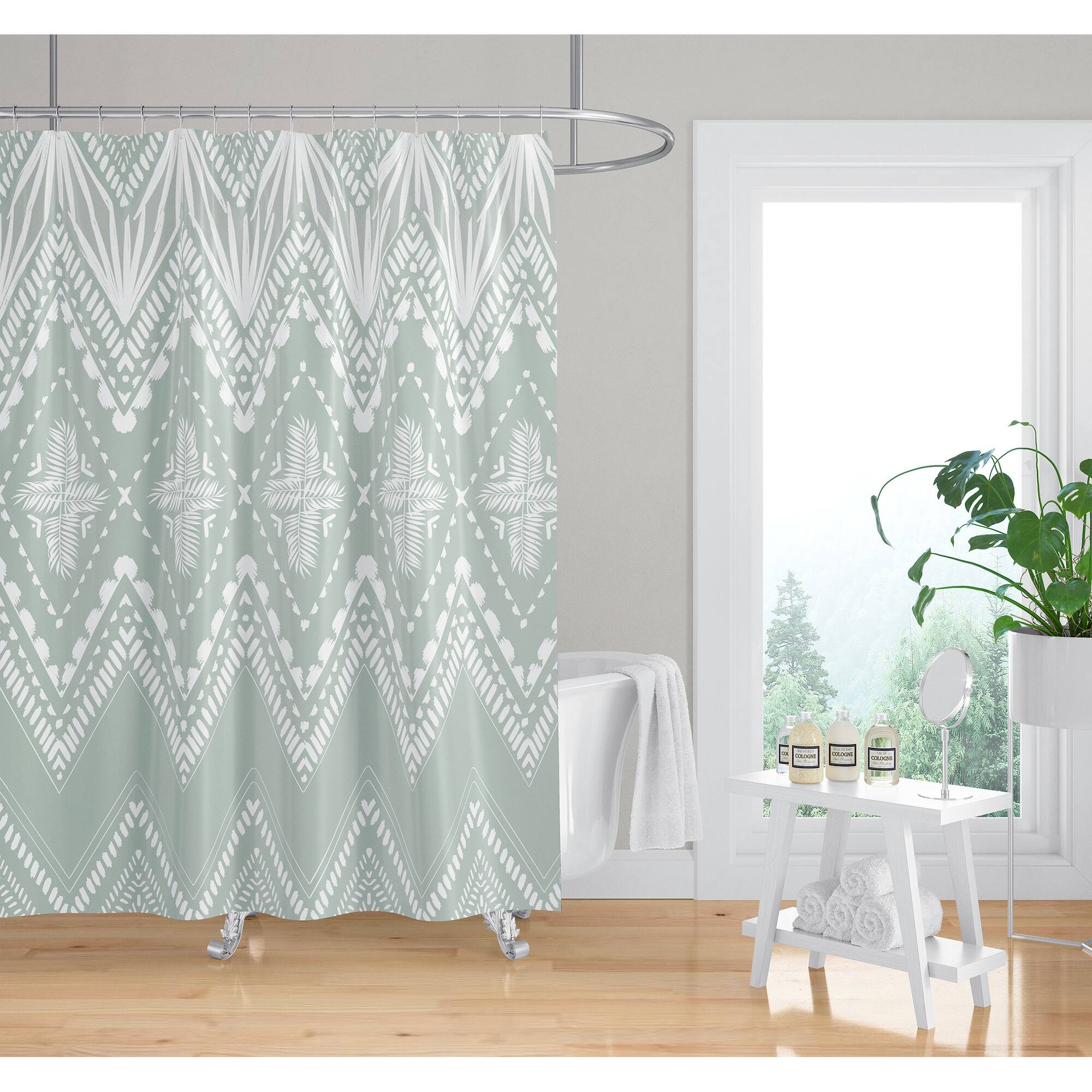 PALM CHEVRON LIGHT GREEN Shower Curtain By Kavka Designs Bed Bath & Beyond 35779240