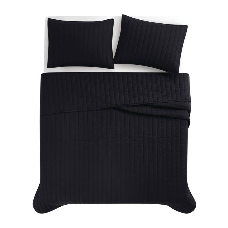 Brooklyn Loom Solid Cotton Percale Quilt Set
