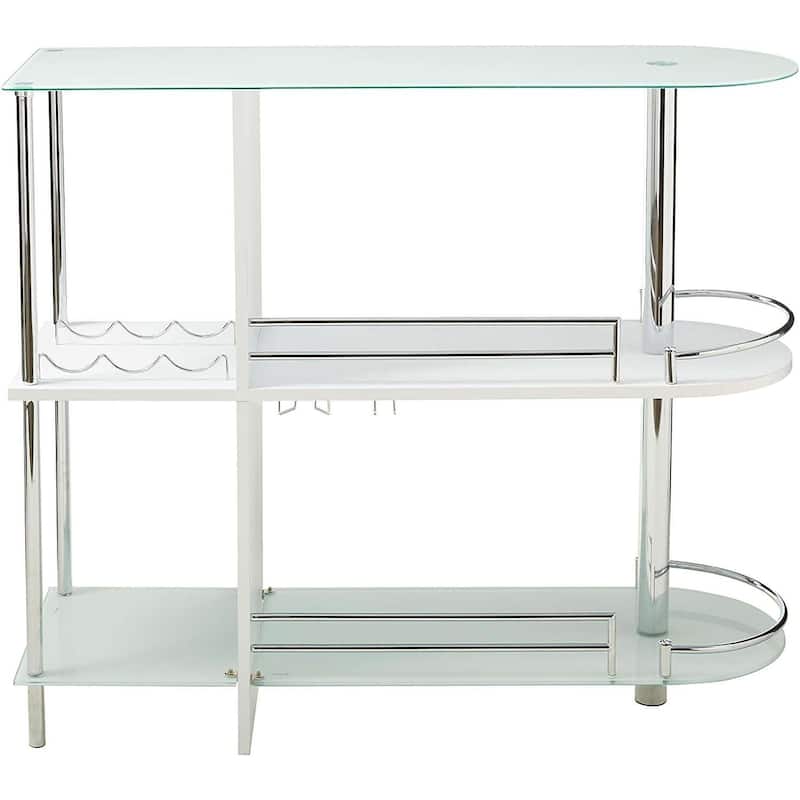 Bar Table with Two Tempered Glass Shelves