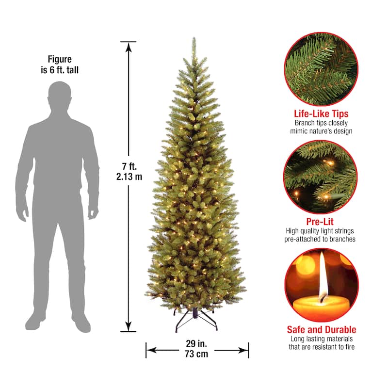 National Tree Company 7 ft. Pre-Lit Kingswood Pencil Christmas Tree - 7 Foot
