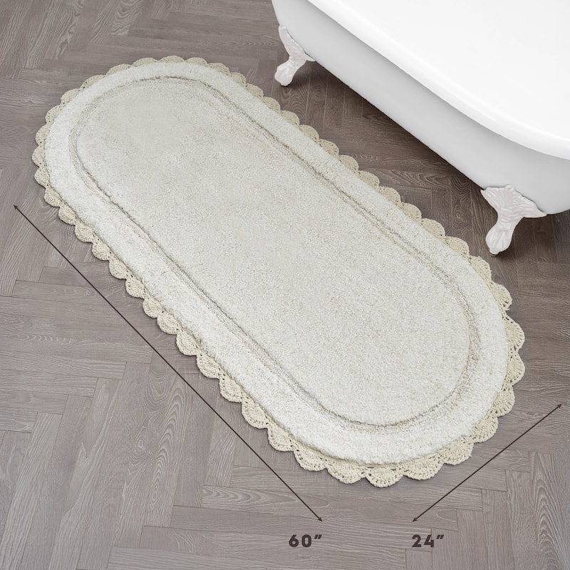 Laura Ashley Eloise Crochet Border Bath Mat