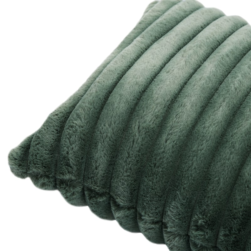 Modern Stripe Faux Fur Square Throw Pillows (Set of 2)