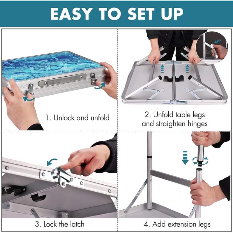 Folding Camping Table 2FT, Portable Small Picnic Table