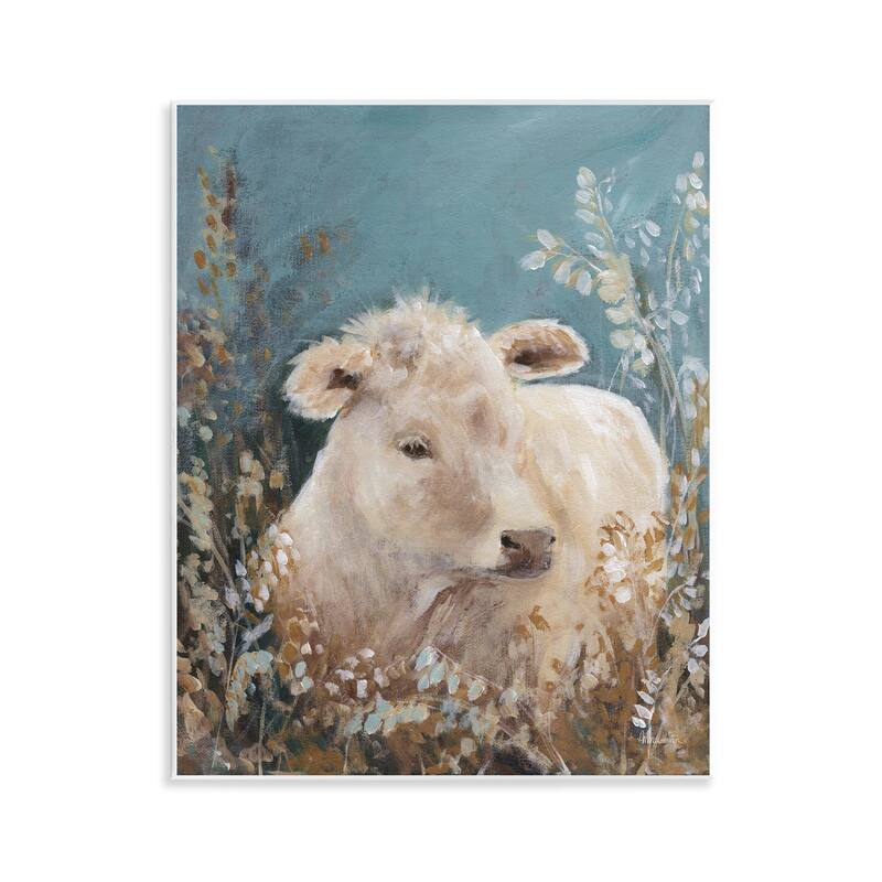Stupell Soft Cattle Amongst Florals Wall Plaque Art Design By Amanda Hilburn - 11 x 14