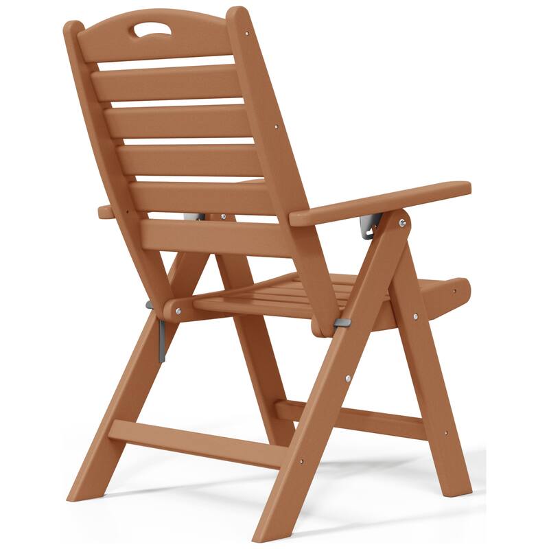 Coastline Patio Folding Highback Dining Chair Set of 2