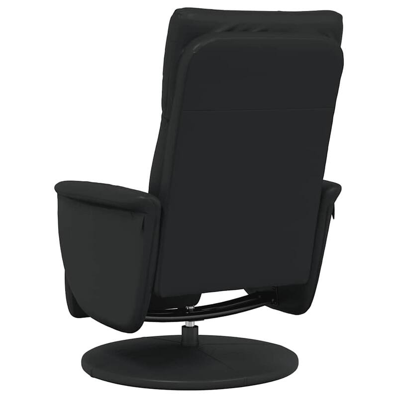 vidaXL Recliner Chair with Footrest Black Faux Leather