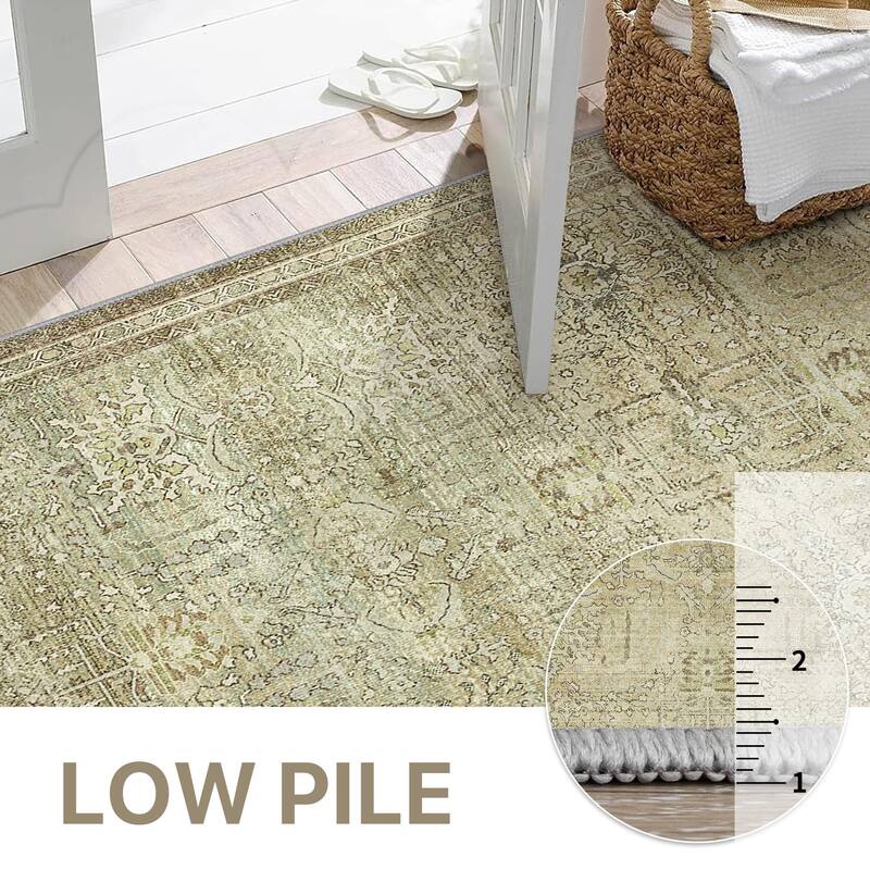 Mcow Low Pile Machine Washable Non-Slip Area Rug - 2'X10'