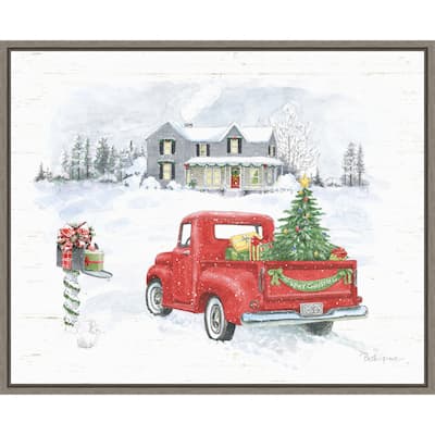 Farmhouse Holidays VI Truck by Beth Grove Framed Canvas Wall Art