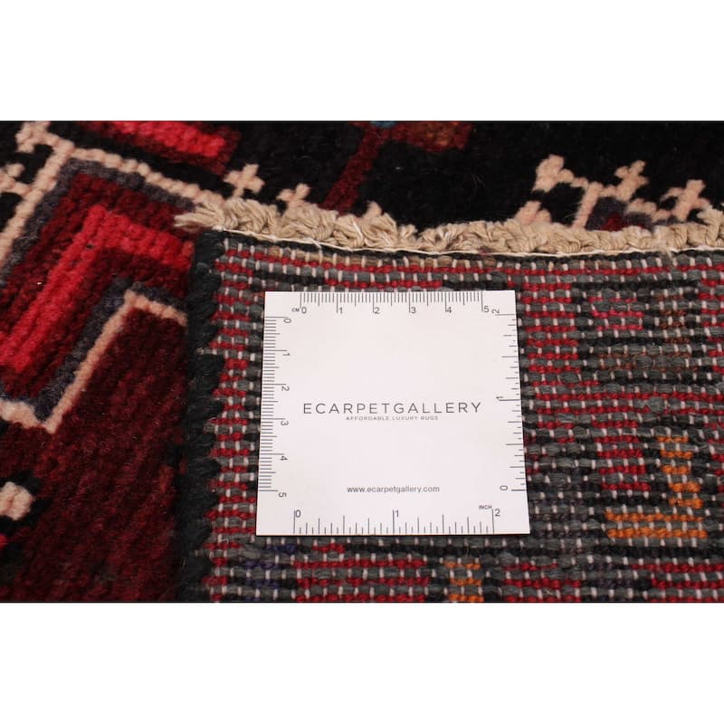 ECARPETGALLERY Hand-knotted Andelz Black, Red Wool Rug - 4'4 x 9'9