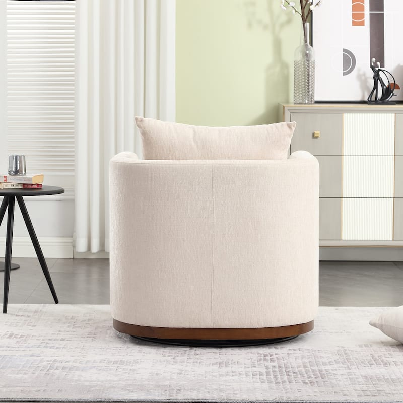 GDFStudio - Harper Chenille Swivel Barrel Chair with Sturdy Metal Base and Ergonomic Design