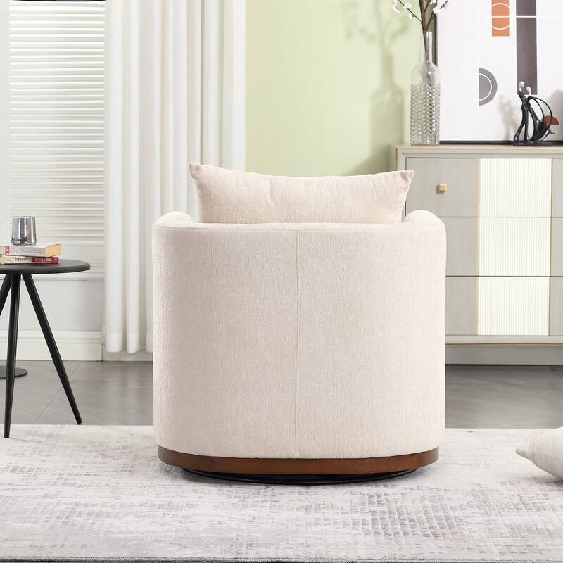 Swivel Barrel Chair, Round Accent Sofa Chair for Living Room, 360 Degree Swivel Barrel Club Chair, Leisure Arm Chair