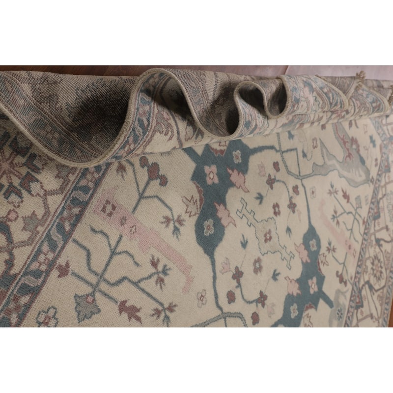 Oushak Oriental Area Rug Handmade Floral Wool Carpet - 9'0" x 11'9"