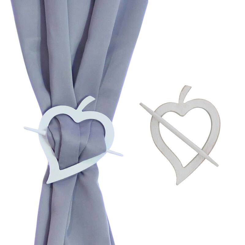 Evideco Fjord Wooden Heart Curtain Holdback - n/a