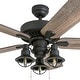 preview thumbnail 14 of 15, 52" The Gray Barn Stormy Grain Aged Bronze Farmhouse LED Ceiling Fan