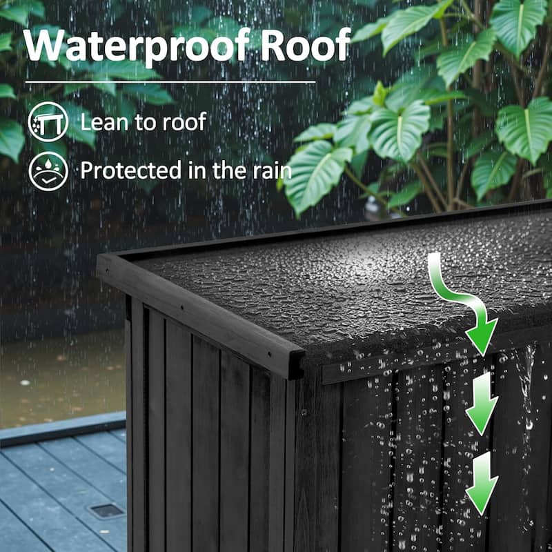 MCombo 63 inch Tall Outdoor Storage Tool Cabinet Shed with Lock for Yard (34.3" L x 18.3" W x 63" H), Wooden 0870