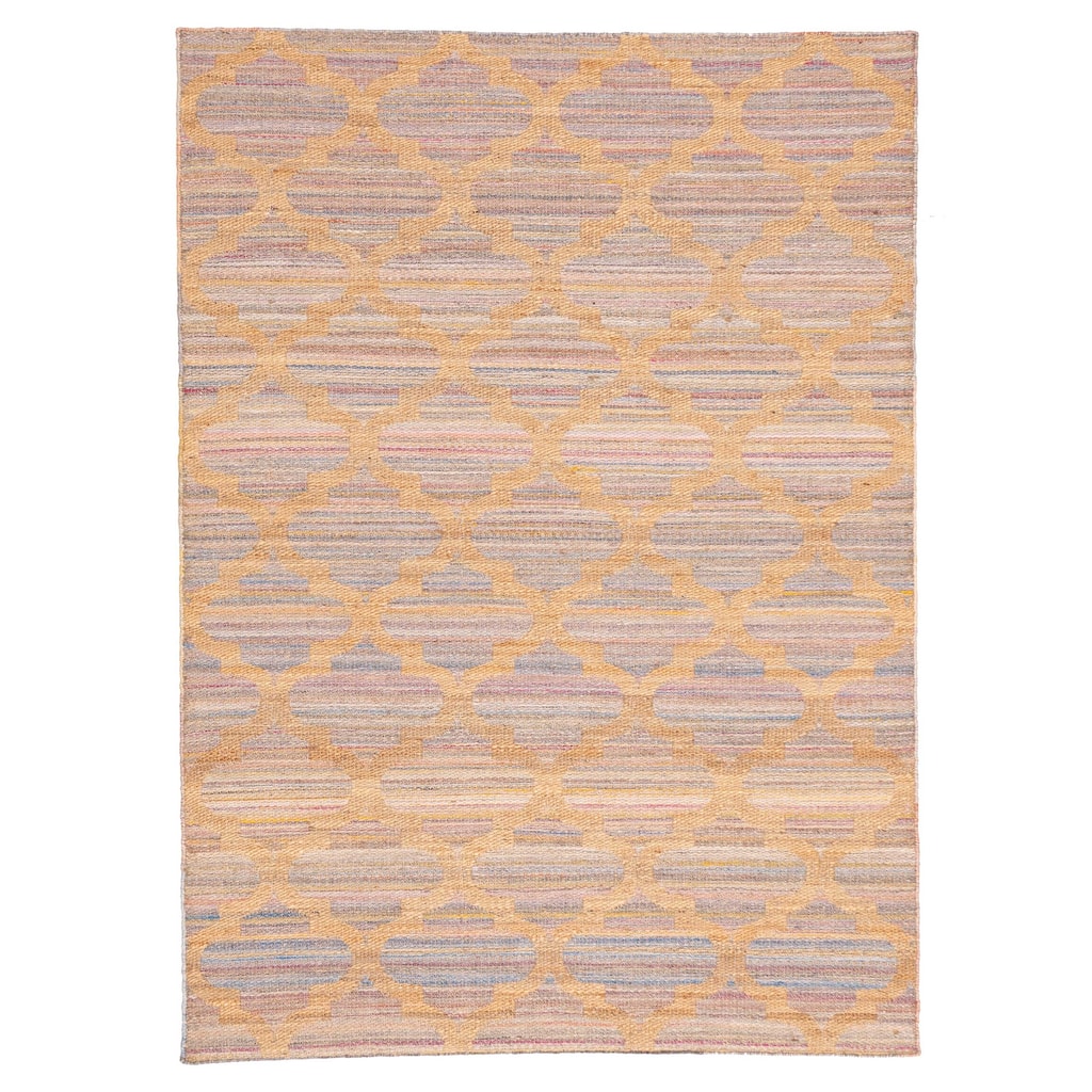 ECARPETGALLERY Flat-Weave Palas Denizli Tan Kilim - 5'3 x 7'5