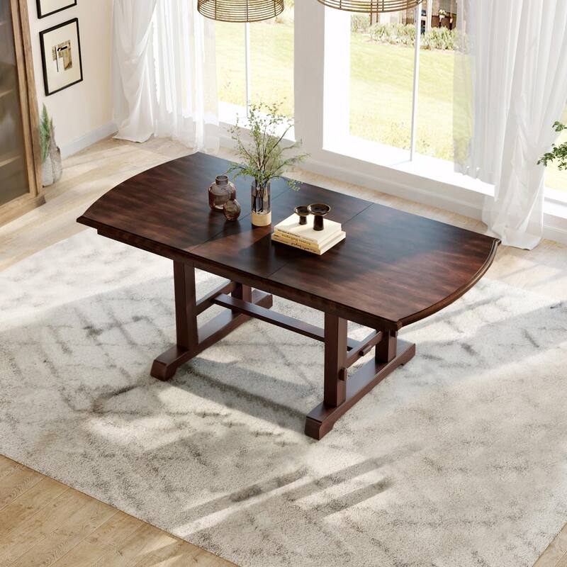 60" to 78" Expandable Wood Table with Removable Leaf - Cherry