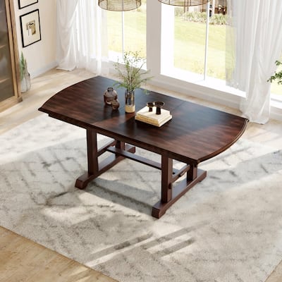 60" to 78" Expandable Wood Table with Removable Leaf