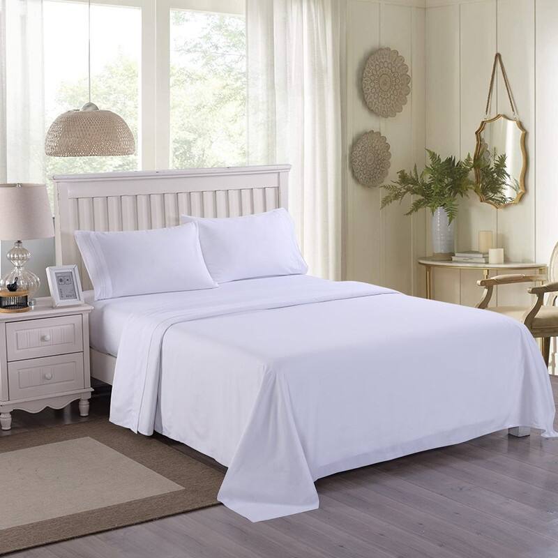 A1HC 100% Organic Cotton Flat Sheet, 300 TC GOTS Certified , Fair Trade Certified, Oeko-TEX Certified, Soft & Silky Sateen Weave