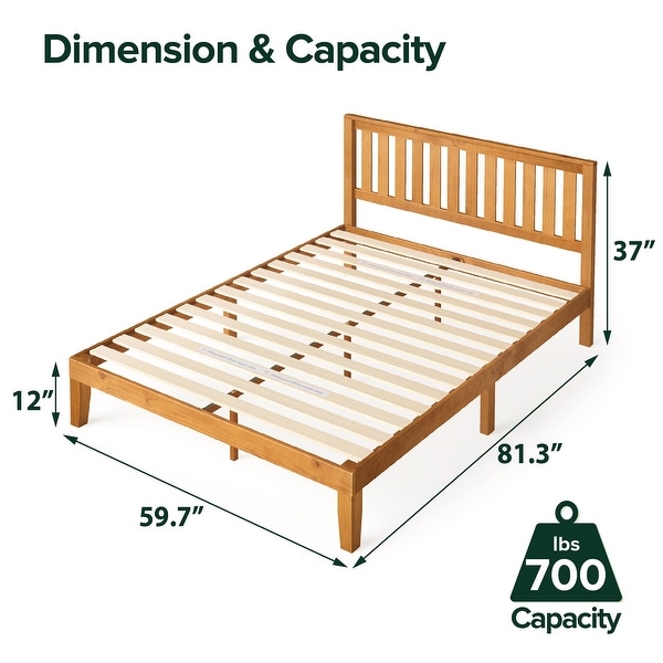 最安価格 Rustic ZINUS by Priage Pine with Frame Bed Platform Wood 喫煙具・ライター
