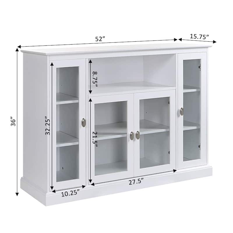 Convenience Concepts Summit Highboy 60" TV Stand with Storage Cabinets and Shelves