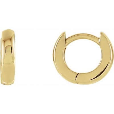 Curata 14k Yellow Gold 9.5mm Polished Hinged Earrings