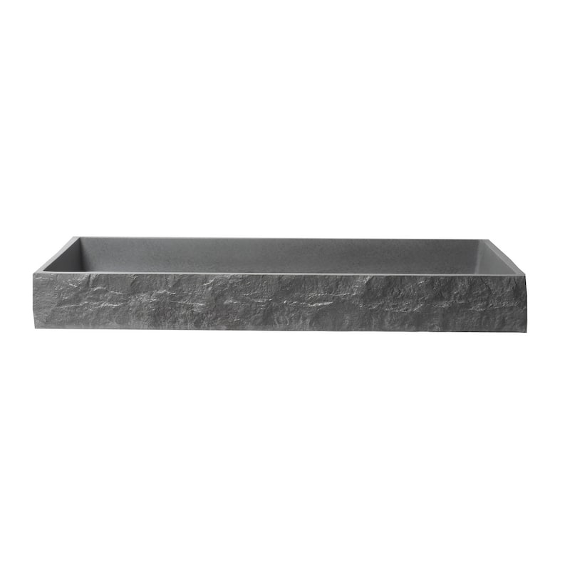 ALFI brand ABCO39TR 39" Solid Concrete Gray Matte Trough Sink for the Bathroom