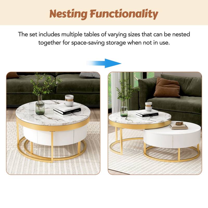 Modern Round Nesting Coffee Table