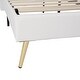 preview thumbnail 11 of 11, Full Upholstered Bed Frame w/ Crown Headboard & LED for Kids,White