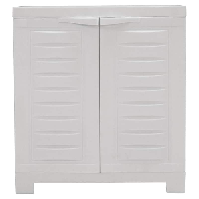 Sunnydaze Plastic Garage Storage Cabinet with Adjustable Shelf