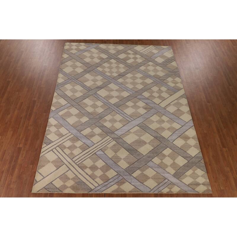 Trellis Gabbeh Oriental Area Rug Handmade Wool Carpet - 9'0" x 11'9"