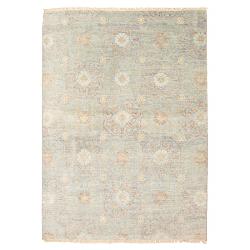 ECARPETGALLERY Hand-knotted Mystique Light Blue Wool Rug - 5'0 x 7'1 - Light Blue - 5'0 x 7'1