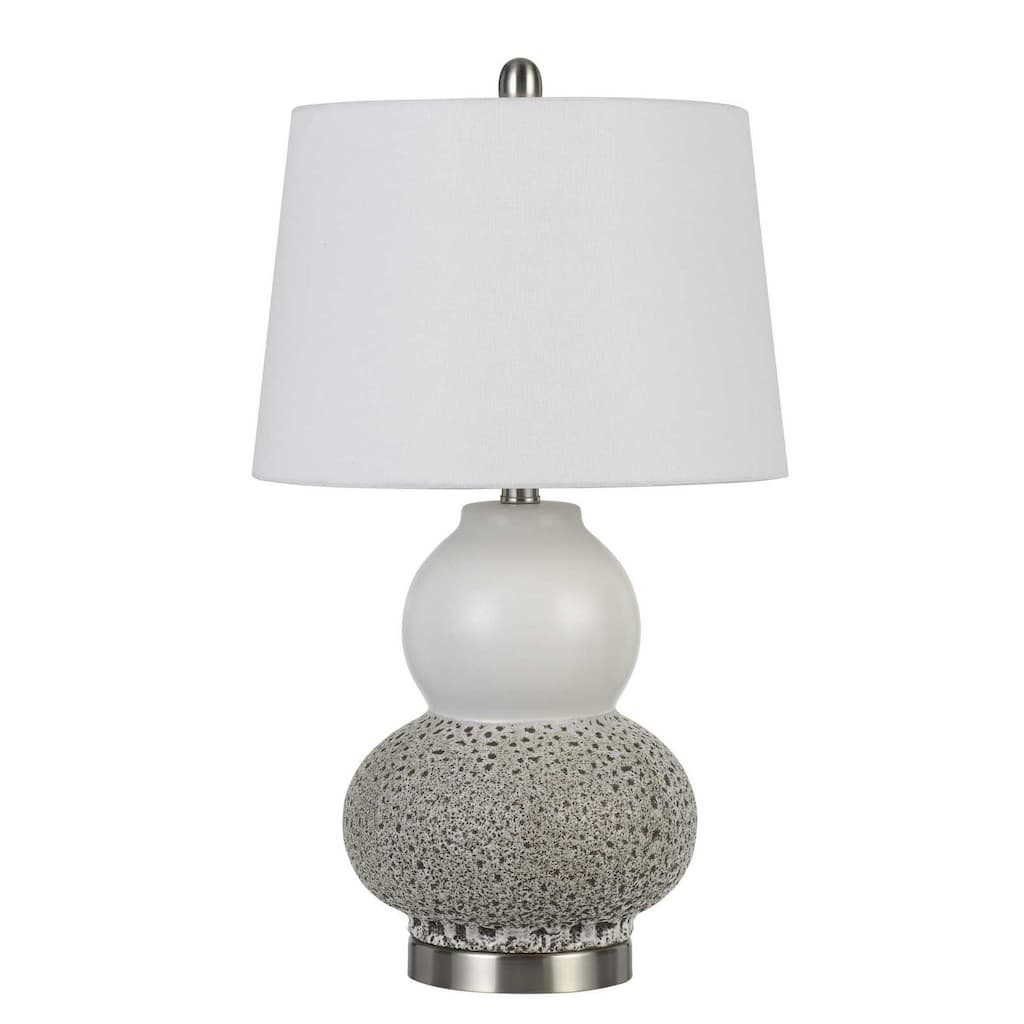Set of Two 24" Grey Ceramic Pear Table Lamps - Medium