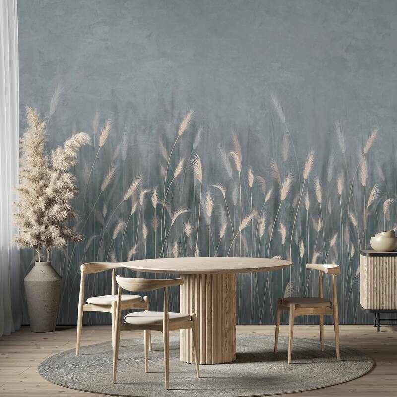 Serene Reed Grass Wallpaper Mural Soft Neutral Tones