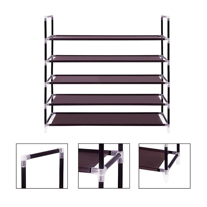 3/5/6/8/9/10-tier Extra-wide Metal/Non-woven Fabric Shoe Rack