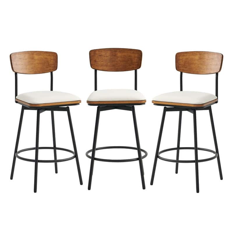 Spruce & Spring Claire Swivel Counter Height Bar Stool Set