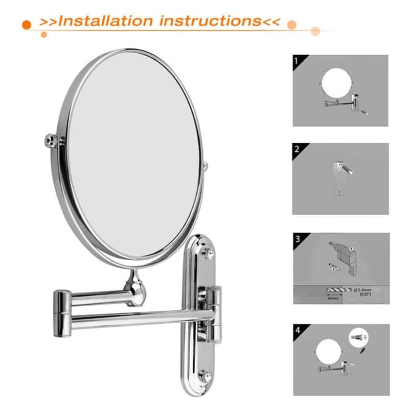 10X Magnifying Bathroom Shaving Makeup Mirror Wall Mounted Shaving Bathroom