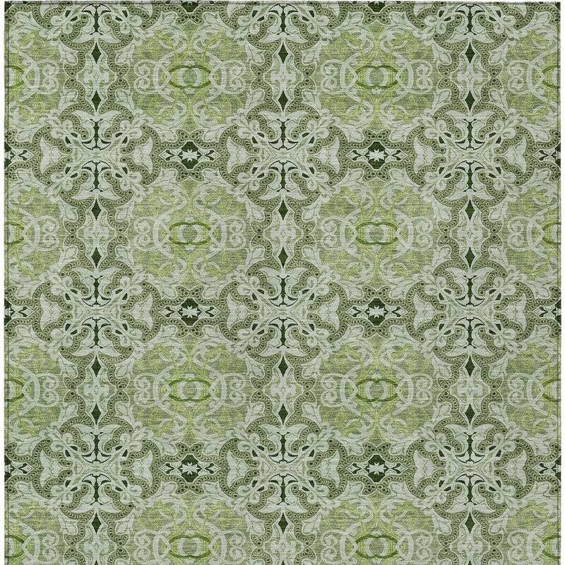 HomeRoots Medallion Transitional Rectangle Outdoor Rug